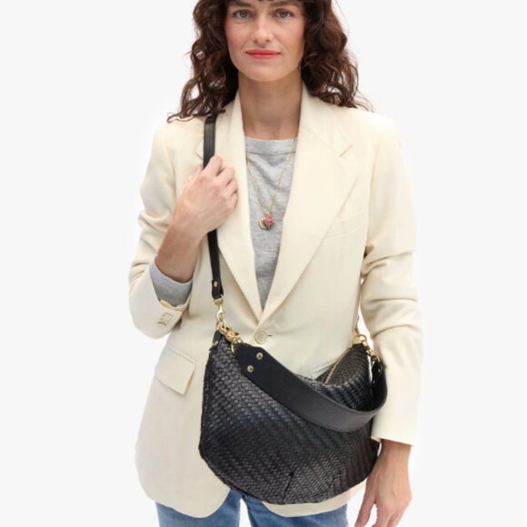 Clare V. Moyen Messenger Black Zig Zag - Picture 1 of 7